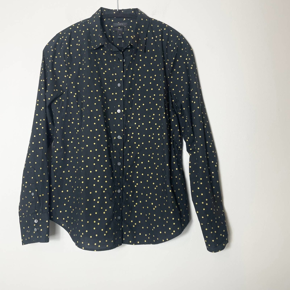 J. Crew Polka Dot Button Down Top